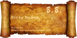 Birly Bajnok névjegykártya